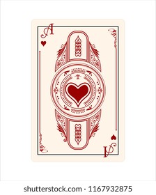 ace heart red symbol pattern isolated sign modern design 