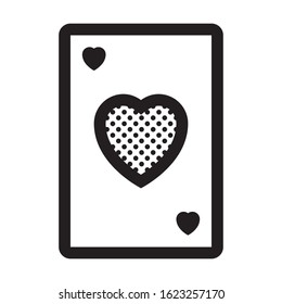 Ace of Hearts. Icon Filled with Dots.