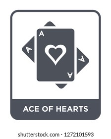 ace of hearts icon vector on white background, ace of hearts trendy filled icons from Entertainment and arcade collection, ace of hearts simple element illustration