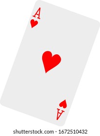 As de corazones, ilustración, vector sobre fondo blanco.