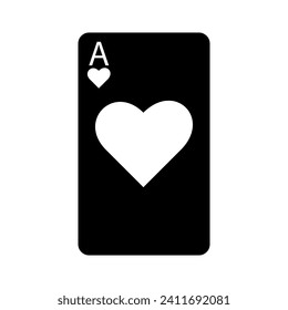 Ace of hearts line icon. Cards, game, excitement, bluff, money, joker, ace, casino, loss, winning, luck, dealer. Vector icon for business and advertising