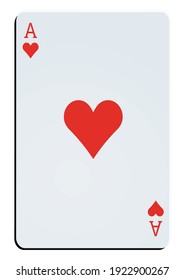 Ace Of Hearts On A White Background