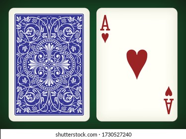 Ace of hearts - playing cards vector illustration