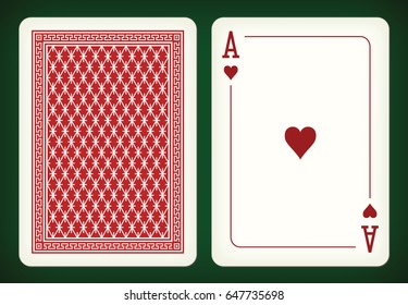 Ace of hearts - playing cards vector illustration