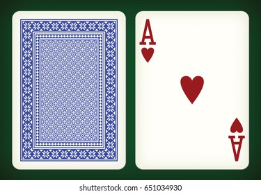 Ace of hearts - playing cards vector illustration