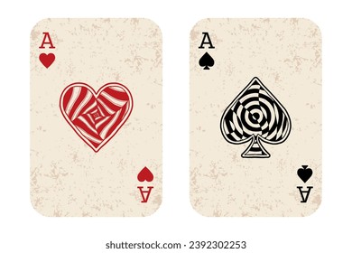 Ace of hearts and spades vector design