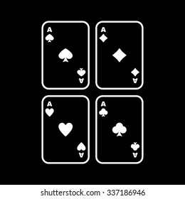 The Ace icon. Playing Card Suit symbol. Flat Vector illustration