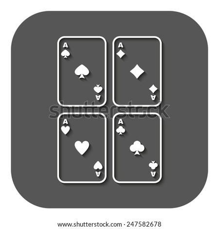 The Ace icon. Playing Card Suit symbol. Flat Vector illustration. Button