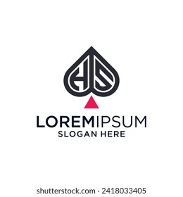 ACE with letter h s logo design template
