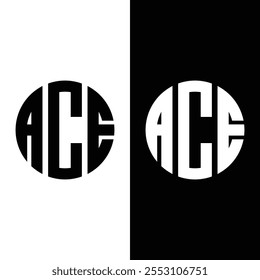 Letra ACE Logo Logotipo Ace Letra Stock Vetor.