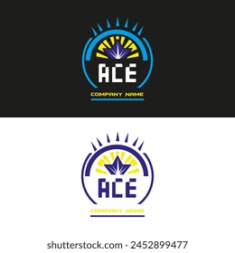 ACE letter logo vector design on black and white color background ACE letter logo icon design
