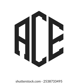 ACE Logo Design. Initial Letter ACE Monogram Logo using Hexagon shape