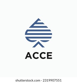 ace logo design vector silhouette illustration