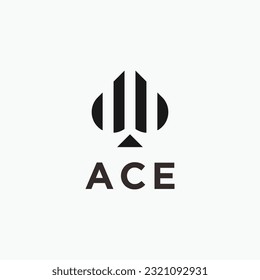 ace logo design vector silhouette illustration