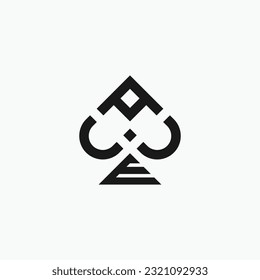 ace logo design vector silhouette illustration