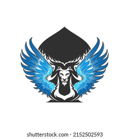 Logo de As con cabeza de león y vectores de diseño de alas