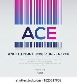 ACE Mean (Angiotensin Converting Enzyme),Vector Illustration.
