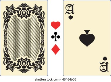 Ace Playing Card With Back