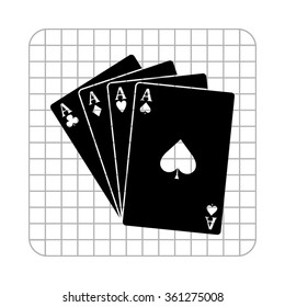 ace - Playing card -  black vector icon