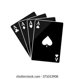 ace - Playing card  - black vector icon