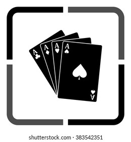 ace - Playing card  - black vector icon