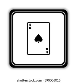 ace - Playing card  - black vector icon