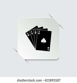 ace - Playing card  - black vector icon