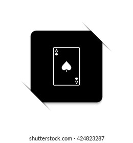 ace - Playing card  - black vector icon