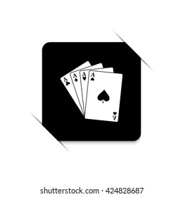 ace - Playing card  - black vector icon