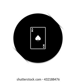 ace - Playing card -  black vector icon