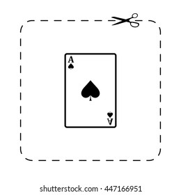 ace - Playing card  - black vector icon