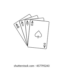 Ace Playing Card Black Vector Icon Stock Vector (Royalty Free ...