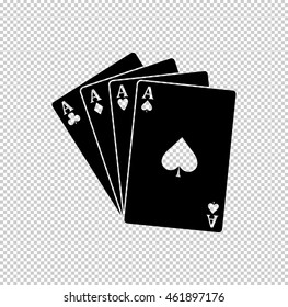 ace - Playing card  - black vector icon