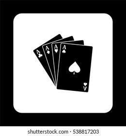 ace - Playing card  - black vector icon