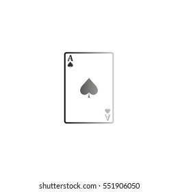 ace - Playing card - black  vector icon