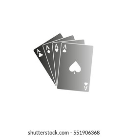 ace - Playing card - black  vector icon