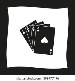 ace - Playing card  - black vector icon