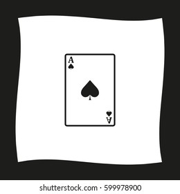 ace - Playing card  - black vector icon
