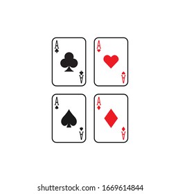 Ace playing card graphic design template vector isolated