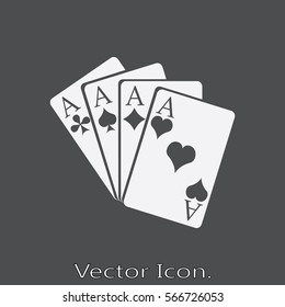 ace - Playing card icon isolated sign symbol and flat style for app, web and digital design. Vector illustration.