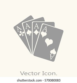 ace - Playing card icon isolated sign symbol and flat style for app, web and digital design. Vector illustration.