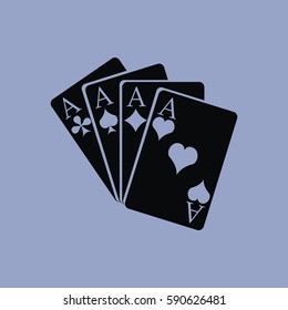 ace - Playing card icon isolated sign symbol and flat style for app, web and digital design. Vector illustration.