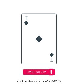 Ace playing card icon, vector