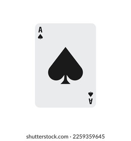 Ace playing card for poker hand game. Vector Illustration.