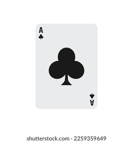 Ace playing card for poker hand game. Vector Illustration.