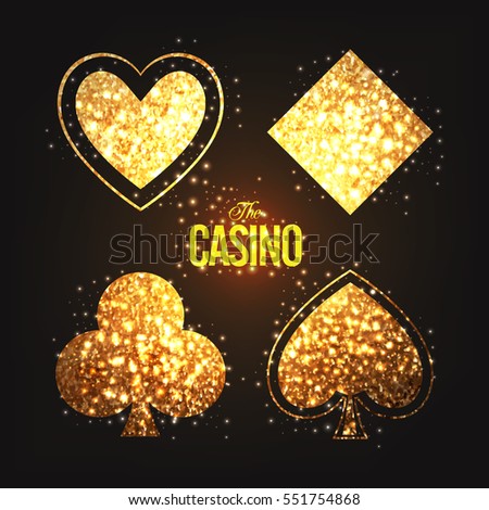 Ace Playing Card symbols made by golden glitter for Casino concept, Can be used as poster, banner or flyer design.