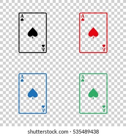 ace - Playing  card - vector icon