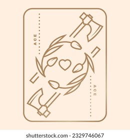 Tarjeta de juego de hielo. Ilustración vectorial. Esotérica, mágica colección de diseño de cartas de juego Royal. Estilo minimalista de arte de línea