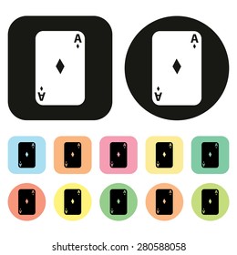 Ace. Playing cards. Gambling icon