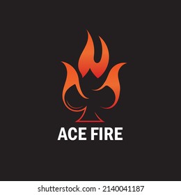 ace poker and fire icon vector illustration template design